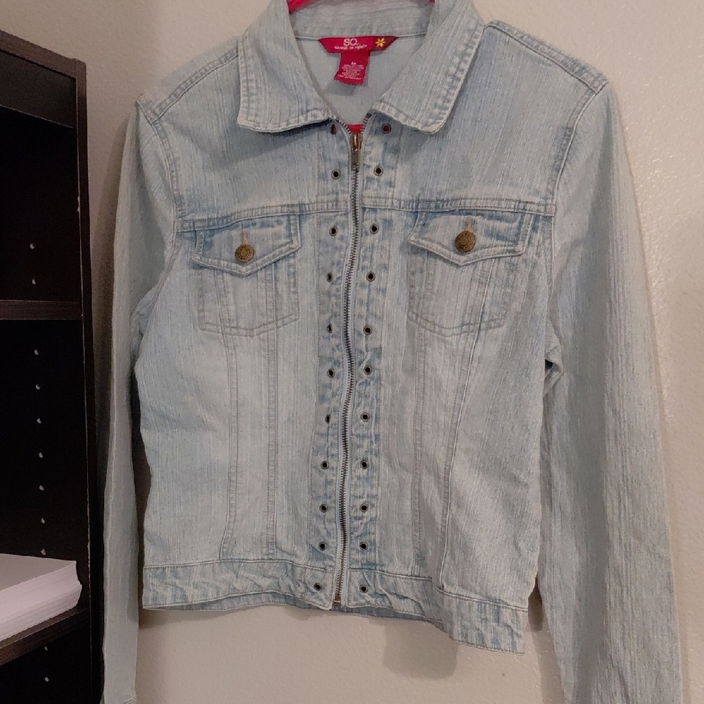 SO Light Blue Jean Jacket with Stud Accents